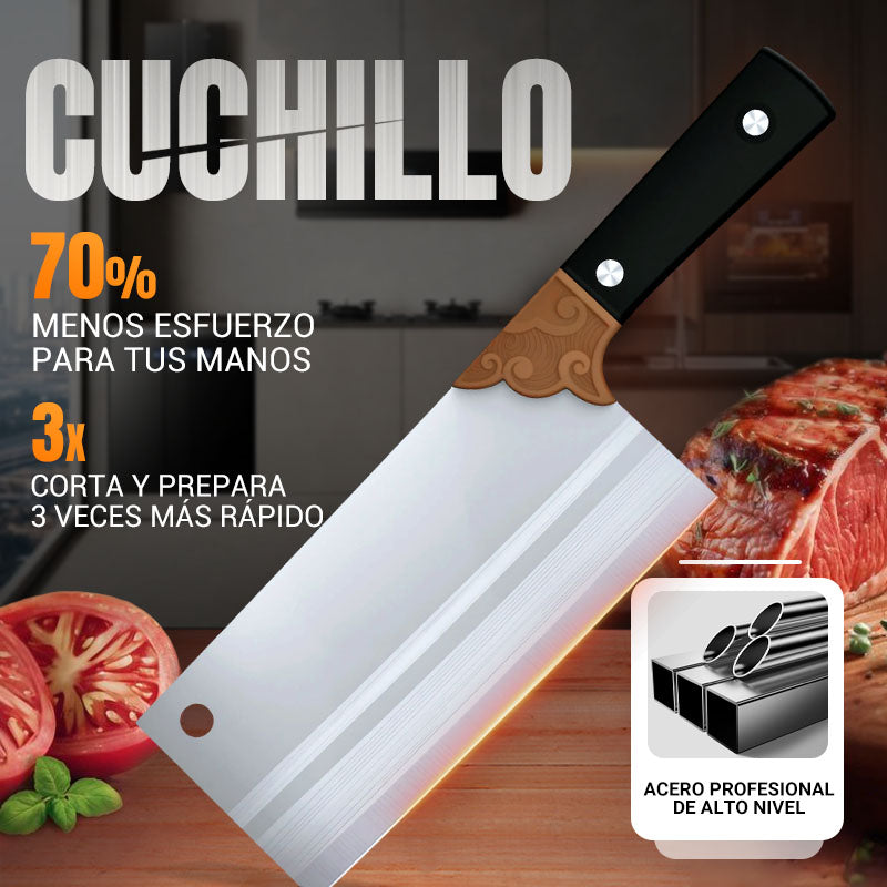 🔪🌟🍳Cuchillo tipo hacha de cocina forjado, afilado y duradero✂️🥩