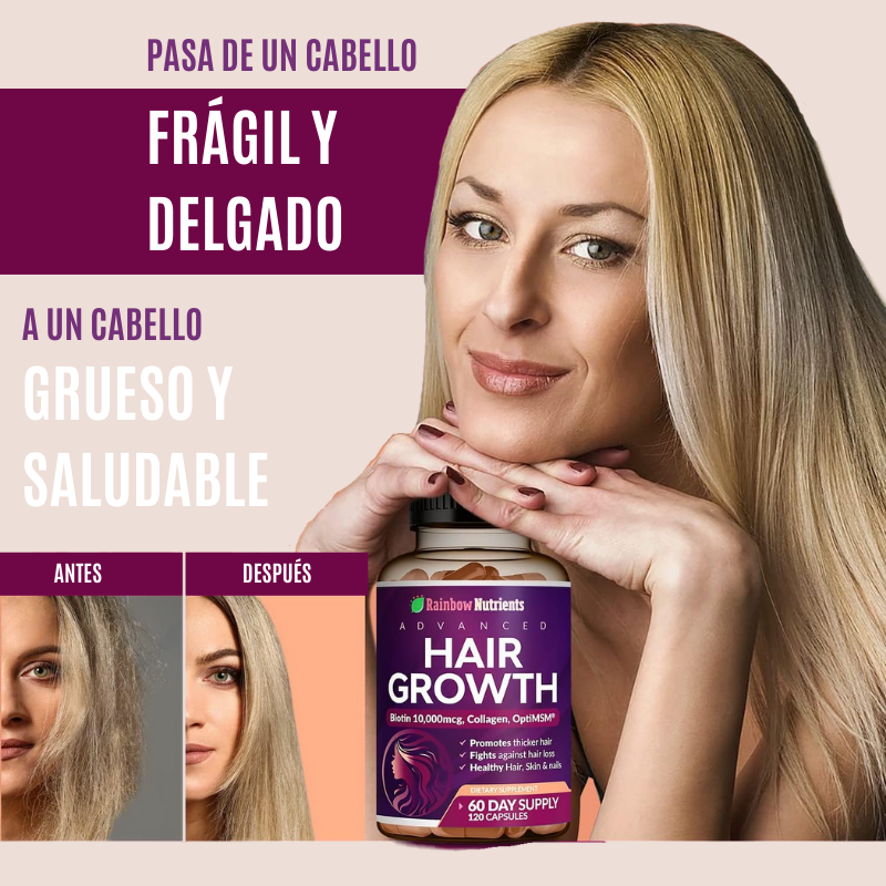 Hair Growth® Vitamina para cabello con Biotina x 120 cápsulas