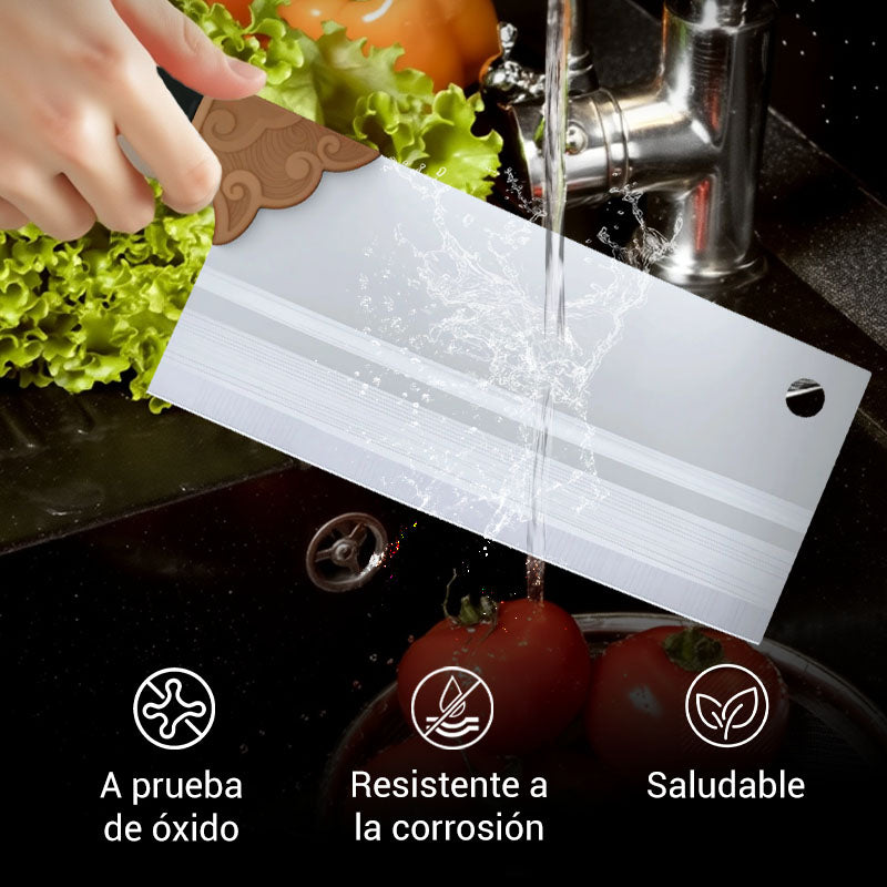 🔪🌟🍳Cuchillo tipo hacha de cocina forjado, afilado y duradero✂️🥩